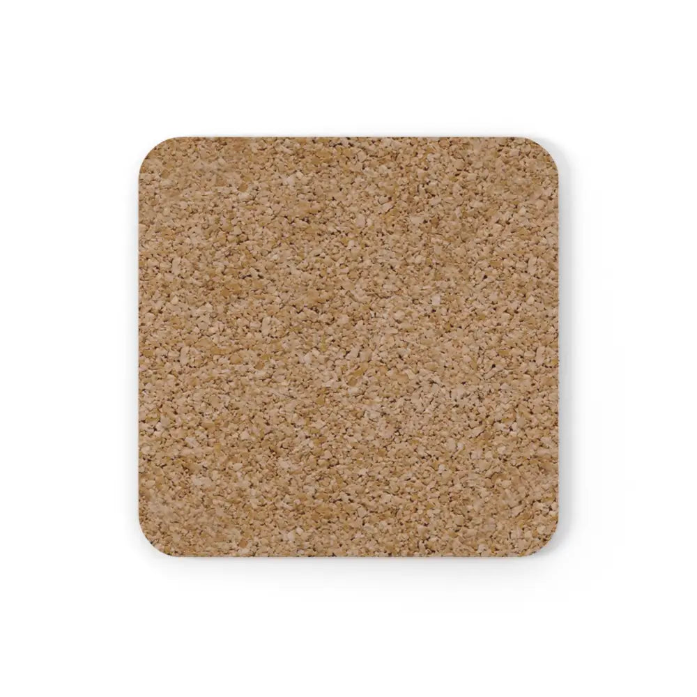 Square cork coaster with rounded corners from Whiskey Scar Iron Line Series for distressed whiskey glass protection