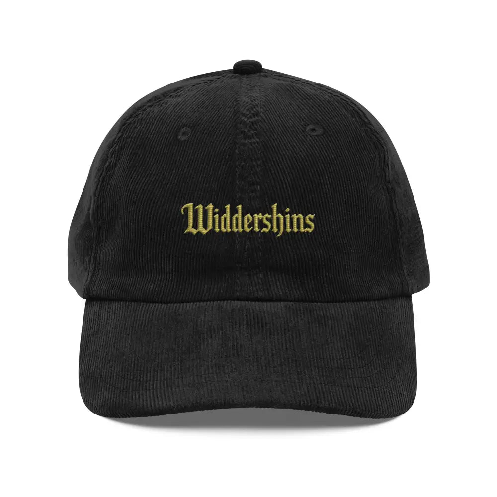 Widdershins corduroy hat with gold embroidered gothic folklore dark academia design
