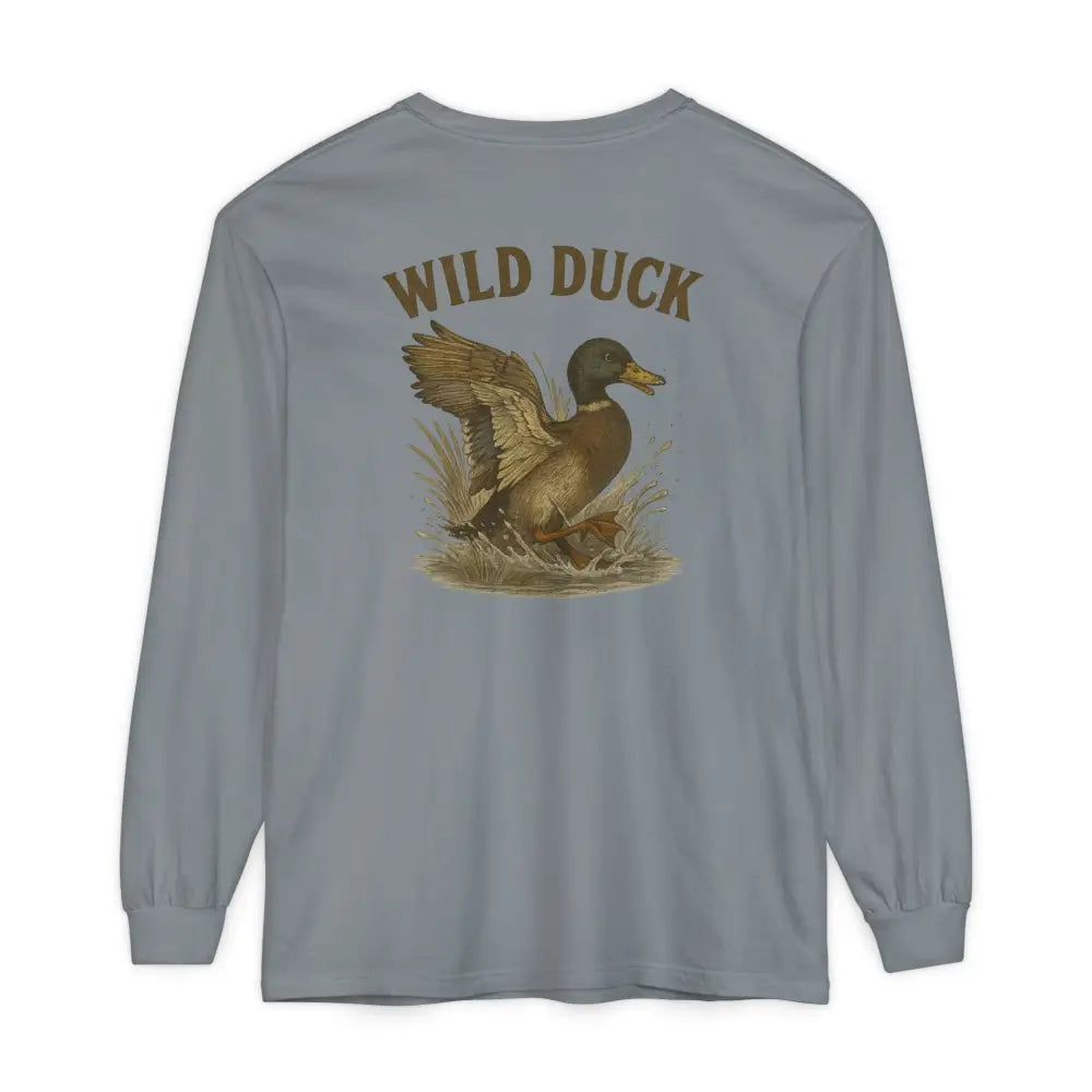 Trini Skies Supply vintage outdoor spirit light blue long-sleeve duck tee