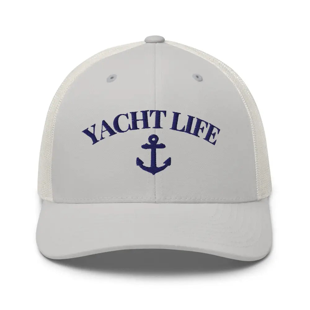 Trini Skies Yacht Life Embroidered Trucker Cap with Anchor