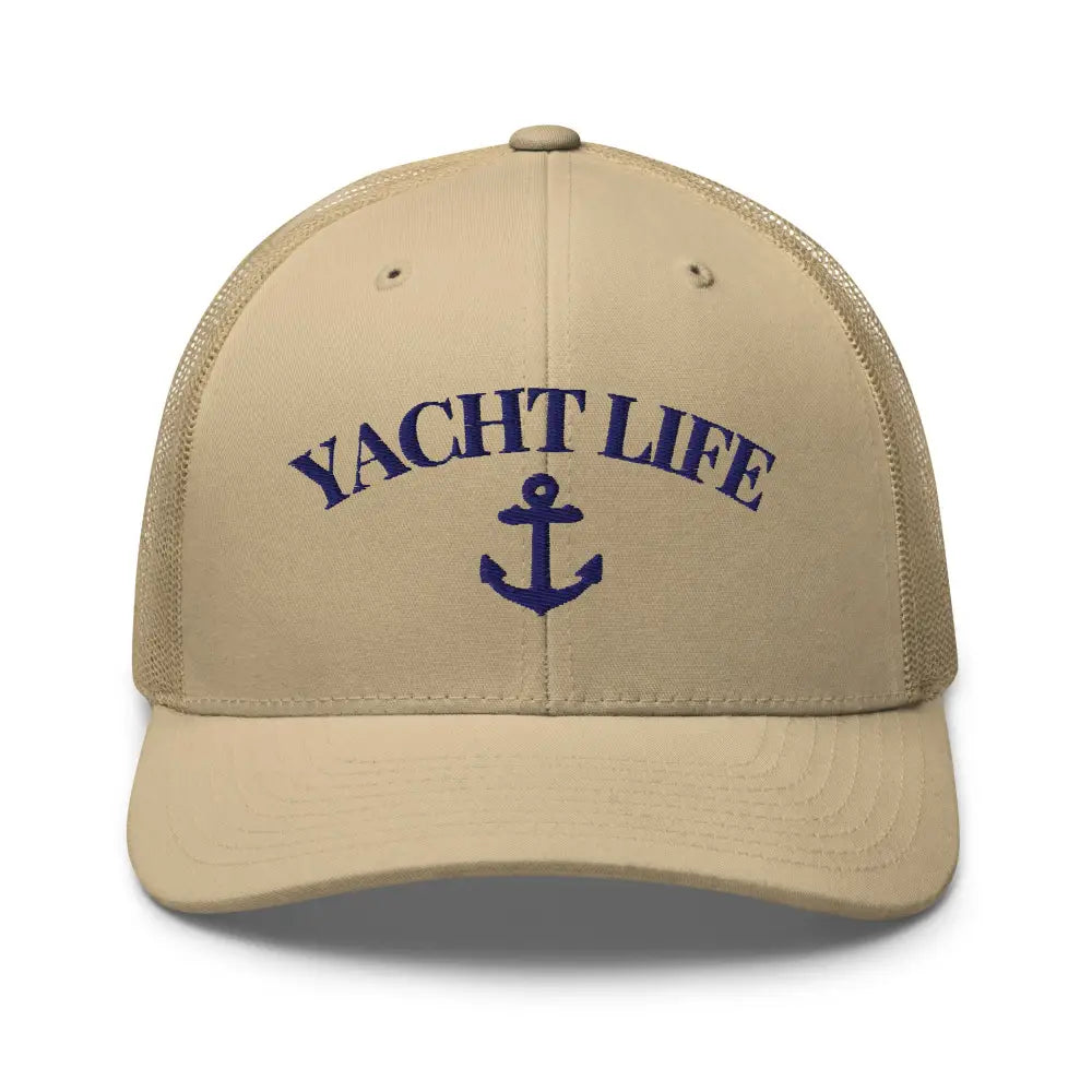 Yacht Life embroidered Trini Skies trucker cap with anchor