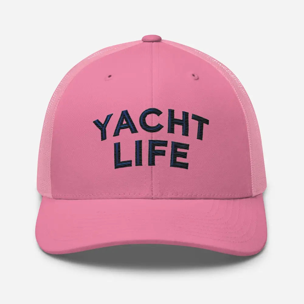 Pink Trini Skies Yacht Life Embroidered Corduroy Trucker Cap