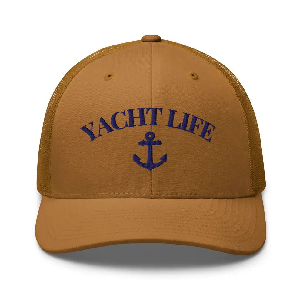 Trini Skies Yacht Life Embroidered Trucker Cap with Anchor