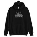 Black Yacht Life Embroidered Hoodie with Trini Skies Graphics