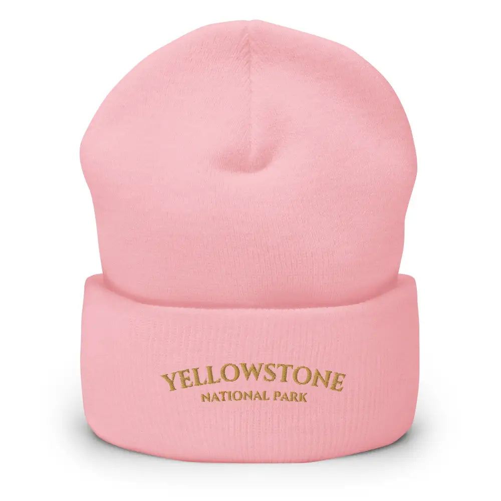 Pink Trini Skies Yellowstone National Park embroidered beanie