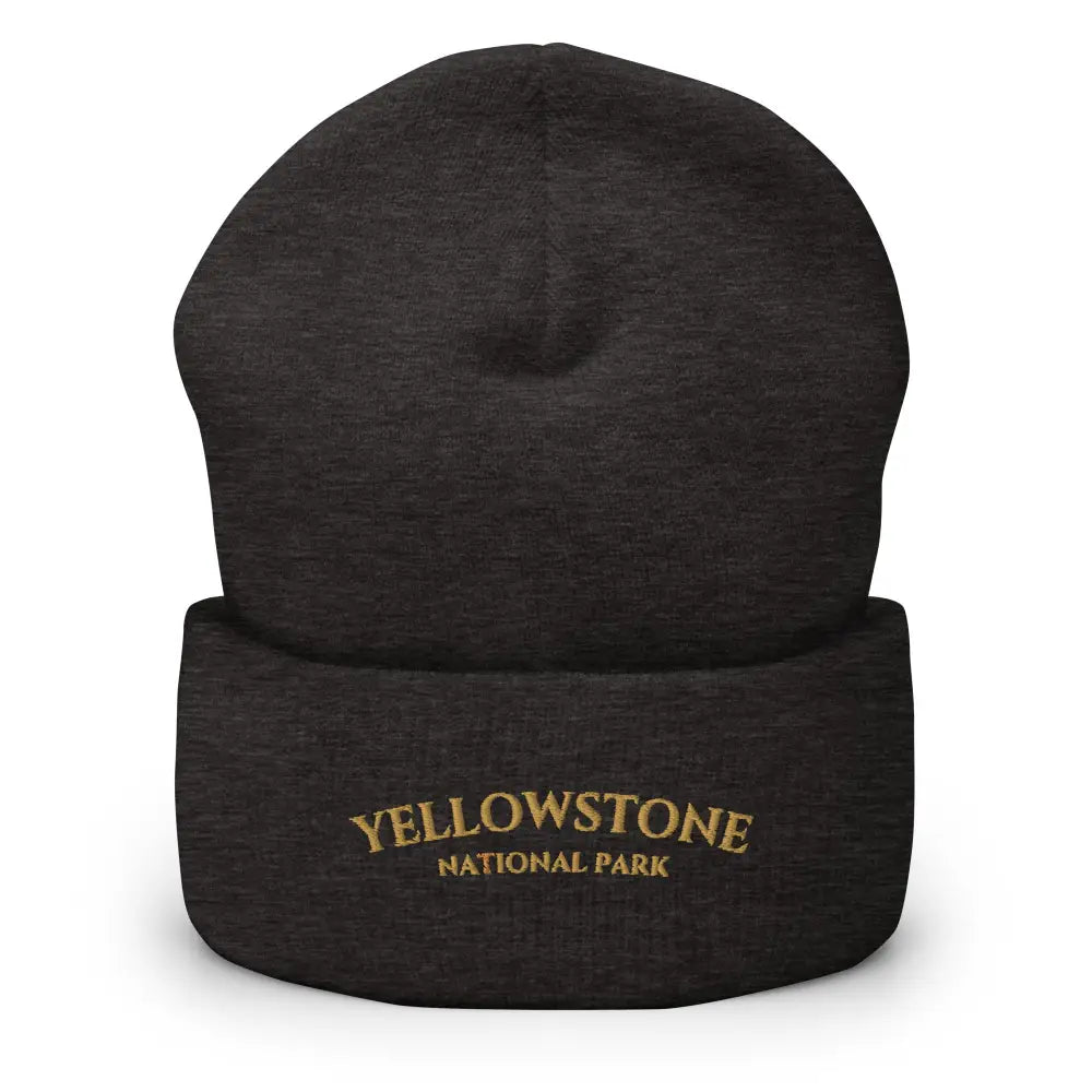 Dark gray Trini Skies embroidered Yellowstone National Park beanie